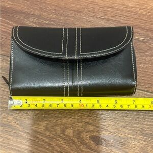 Buxton Soft Black Leather Trifold Wallet